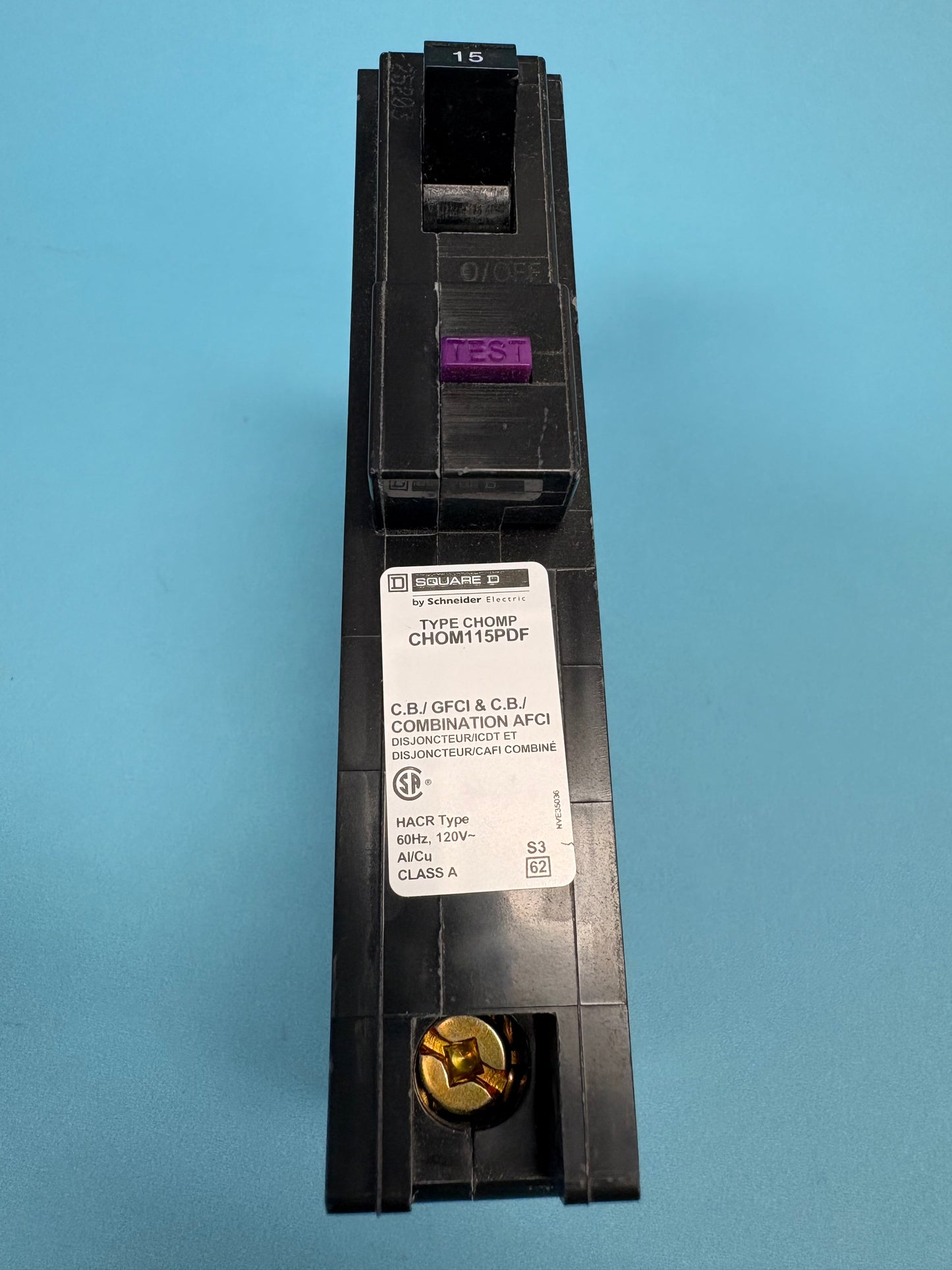 Schneider Square D Homeline CHOM115PDF 15 Amp Dual Function Circuit Breaker (Open Box)