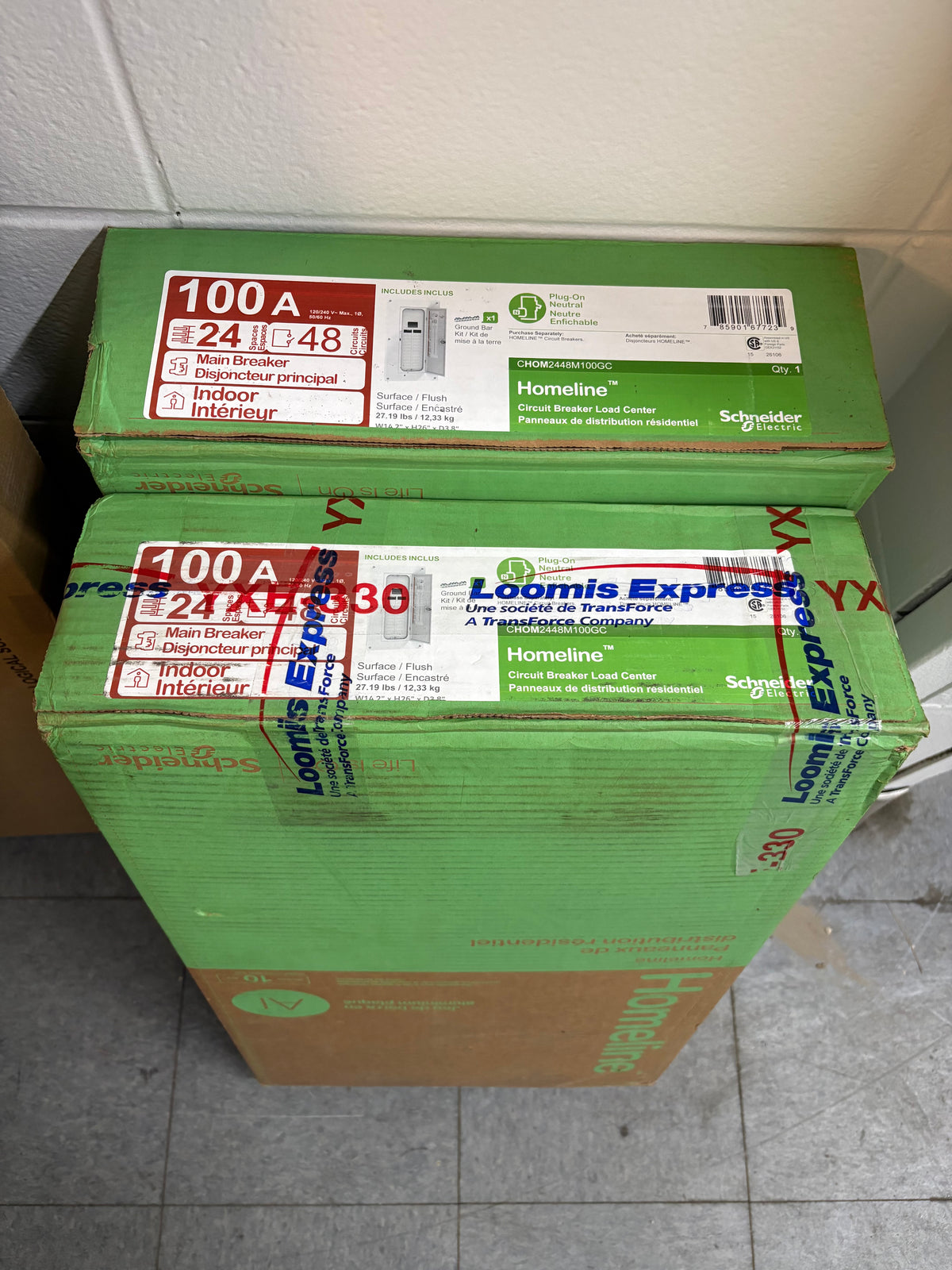 Schneider Electric CHOM2448M100GC HomeLine 100A 24-Space 48-Circuit Indoor Load Center