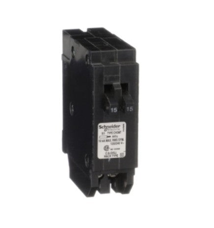 Schneider HomeLine Tandem Circuit Breaker CHOMT1515 15 Amp 1 Pole