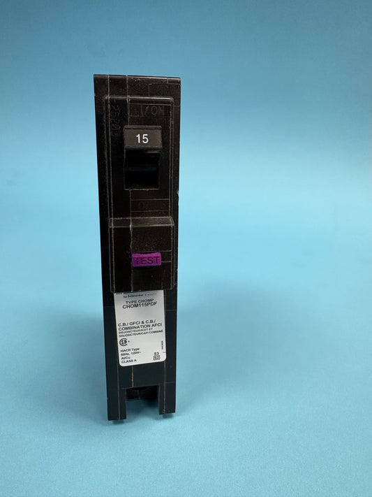 Schneider Square D Homeline CHOM115PDF 15 Amp Dual Function Circuit Breaker (Open Box)