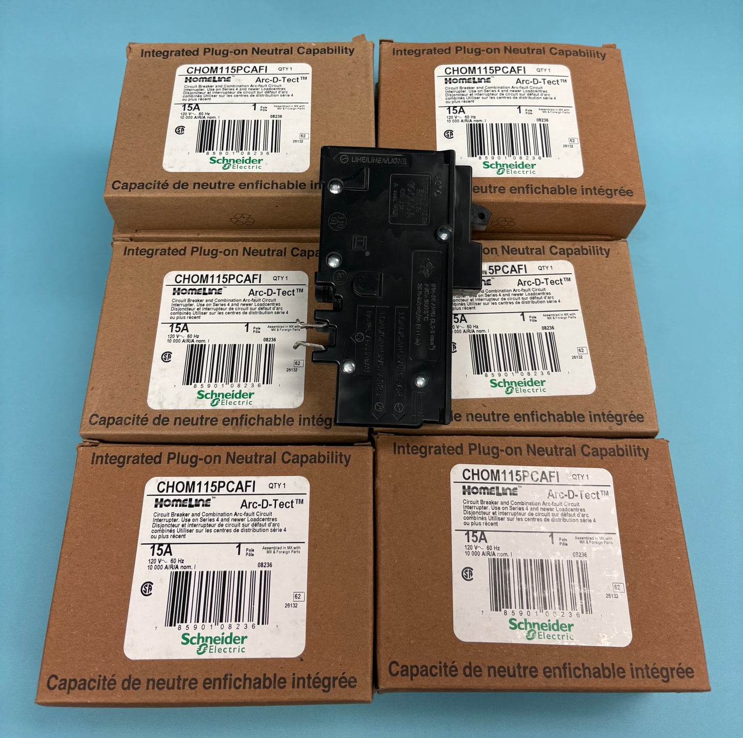 Schneider Homeline CHOM115PCAFI AFCI Circuit Breaker - 15A 1-Pole 120V Plug-In