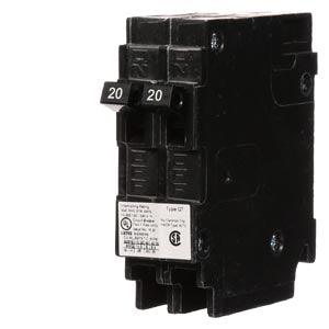 Siemens Q2020NC 20A/20A 20 Amp 2 Pole Non-Current-Limiting Plug-In Circuit Breaker
